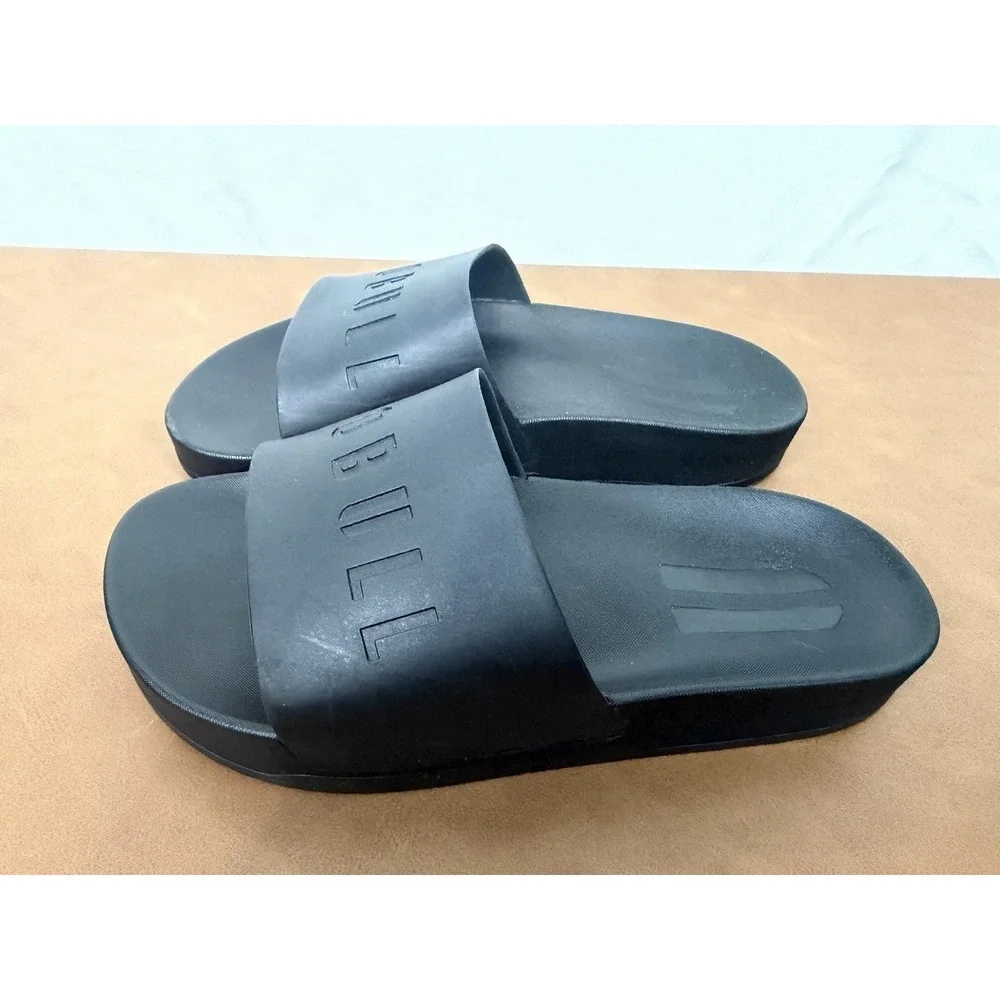 NoBull Black Rubber Slides Slip On Sandals Men's 6 Women's 7.5